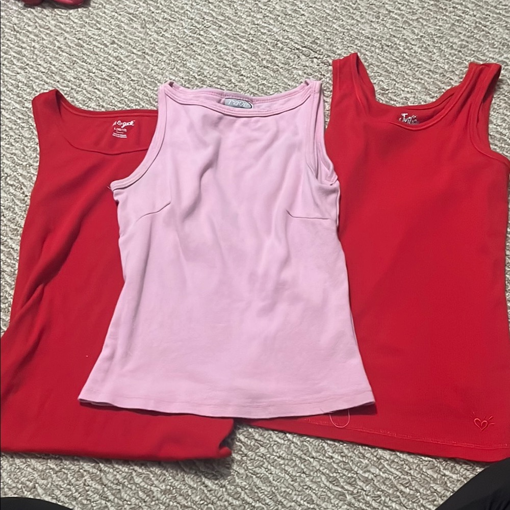 Red and Pink Tank Tops Set